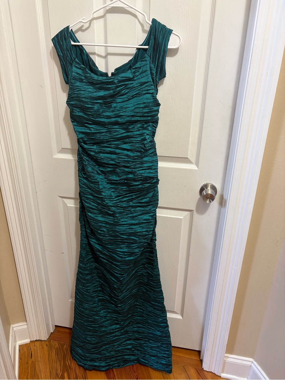Alex Evenings Teal Ruched Mermaid Dress